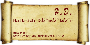 Haltrich Dömötör névjegykártya